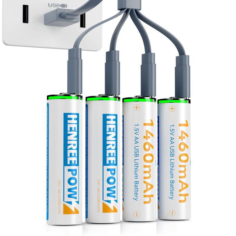 Henreepow 2200mwh 1,5 V de type C AA Batteries rechargeables