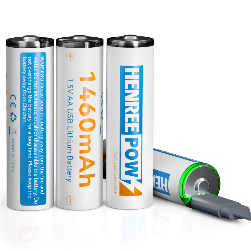 Henreepow 2200mwh 1,5 V de type C AA Batteries rechargeables