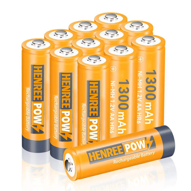 Henreepow 1.2V 1300mAh AA NI-MH Batteries rechargeables