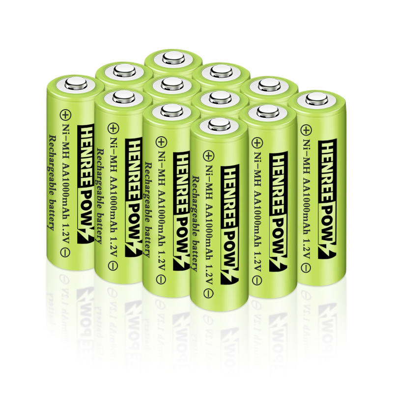 Henreepow 1.2V 600mAh AA NI-MH Batteries rechargeables