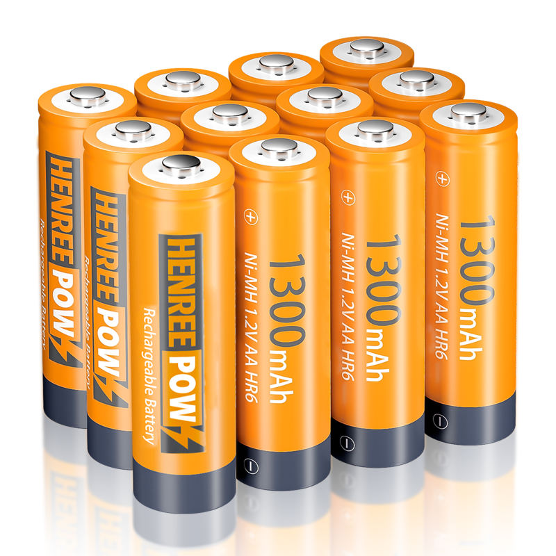 Henreepow 1.2V 1300mAh AA NI-MH Batteries rechargeables