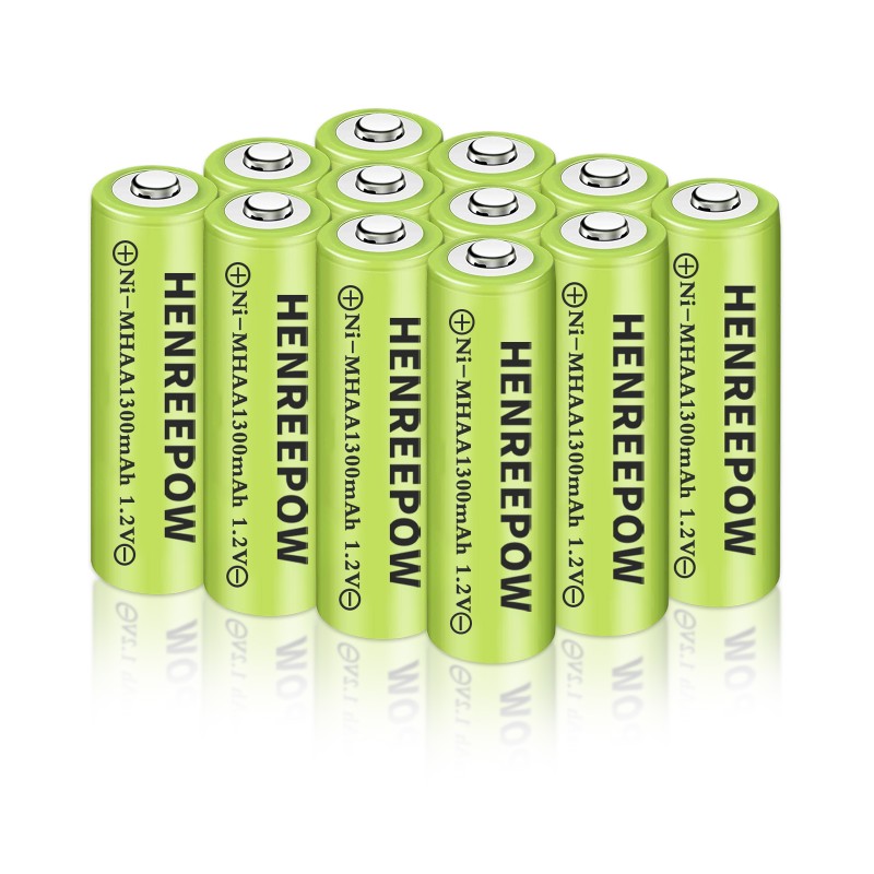 Henreepow 1.2V 1300mAh AA NI-MH Batteries rechargeables