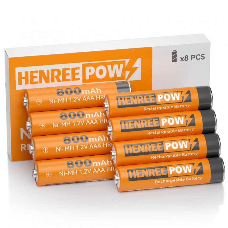 Henreepow Ni-MH AAA 800 Batteries rechargeables pour les lumières solaires