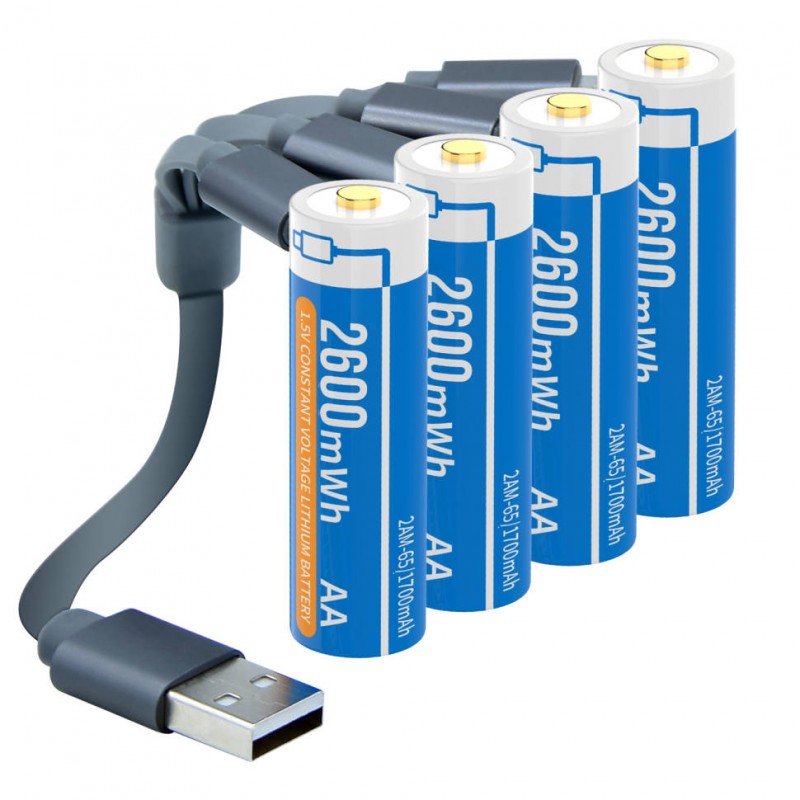 Henreepow Rechargeable AA 2600 Batteries au lithium