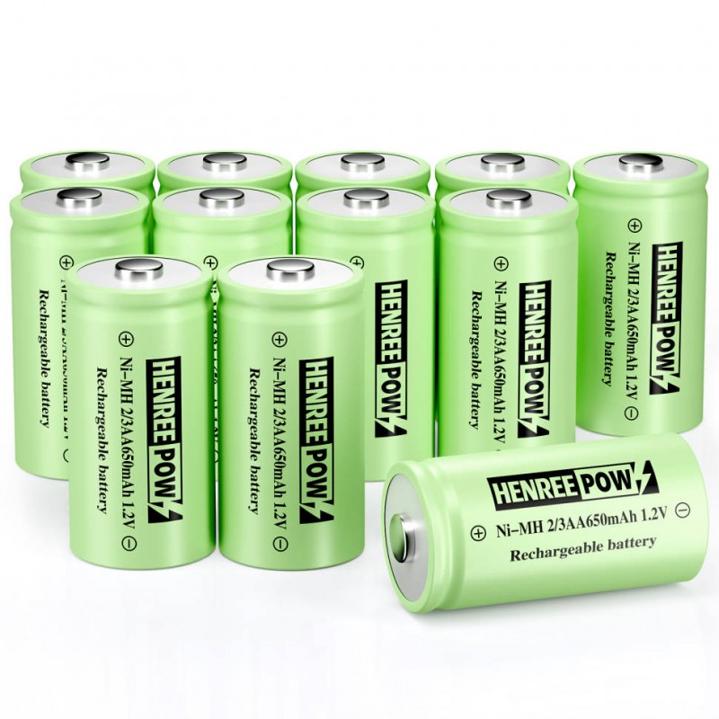 Henreepow Ni-MH 2/3 AA Batteries rechargeables